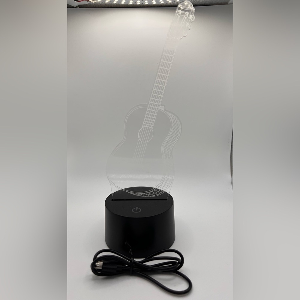 3D Guitar Night Light with Black Base